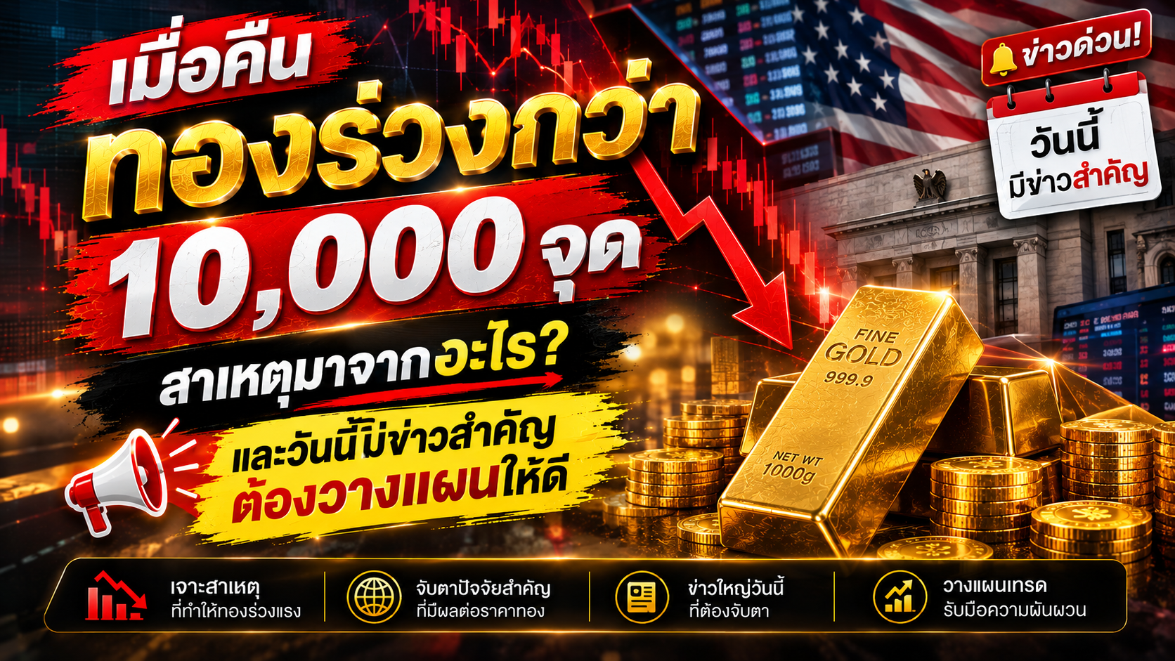 เมื่อคืนทองร่วงกว่า 10,000 จุด